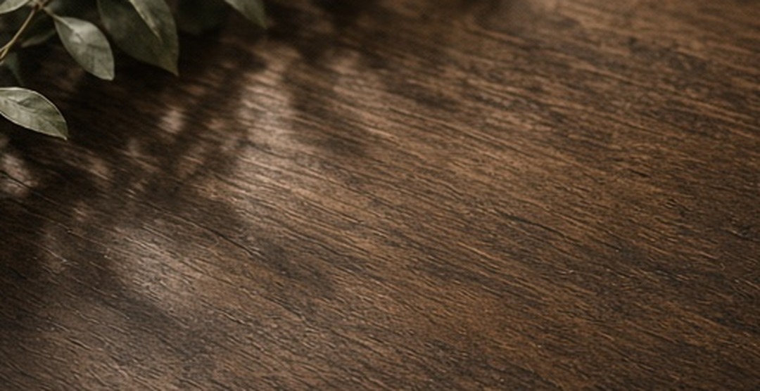 An empty place at the near end of a long walnut table