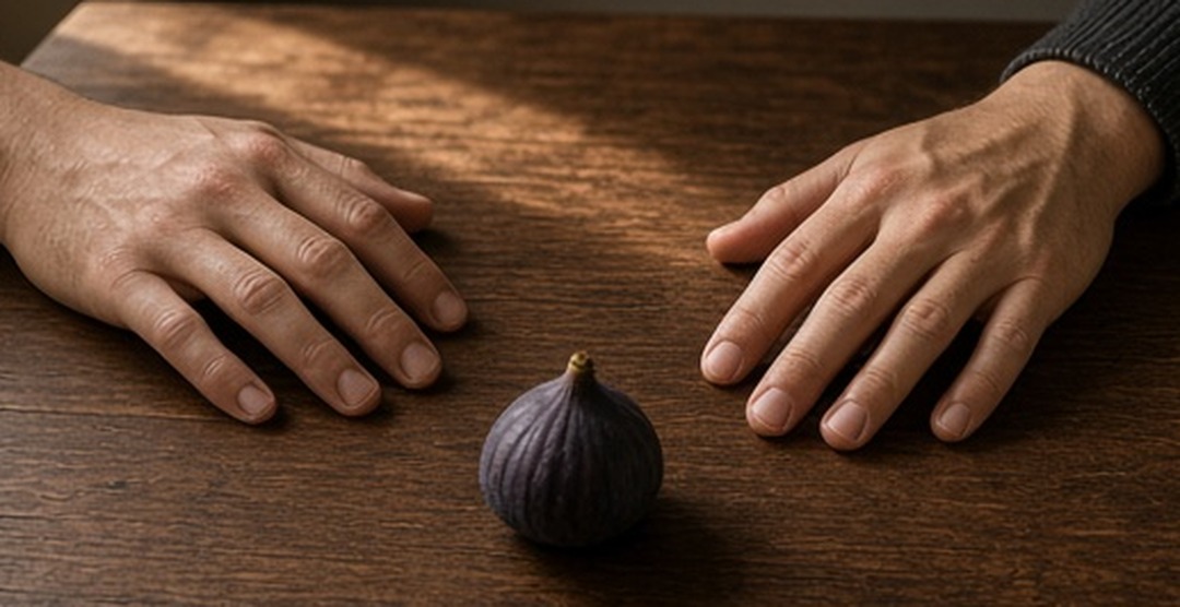 Two hands leaving generous space between them
