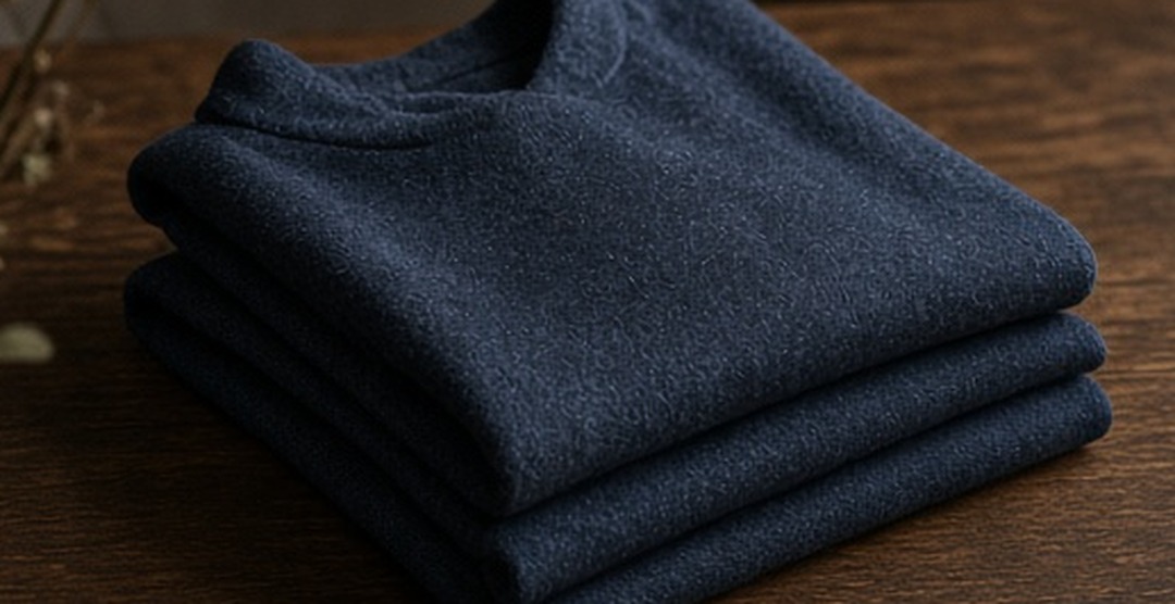 A clean folded garment arranged with care