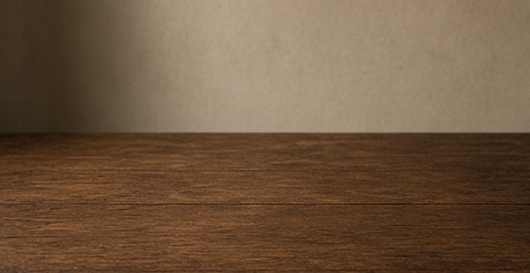 A cleared walnut tabletop