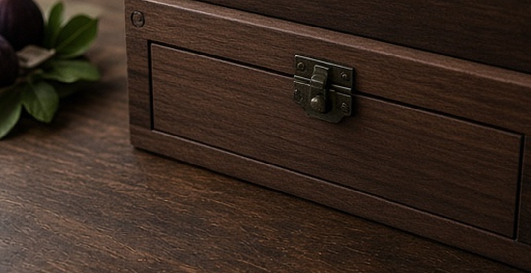 A local drawer held by a simple latch