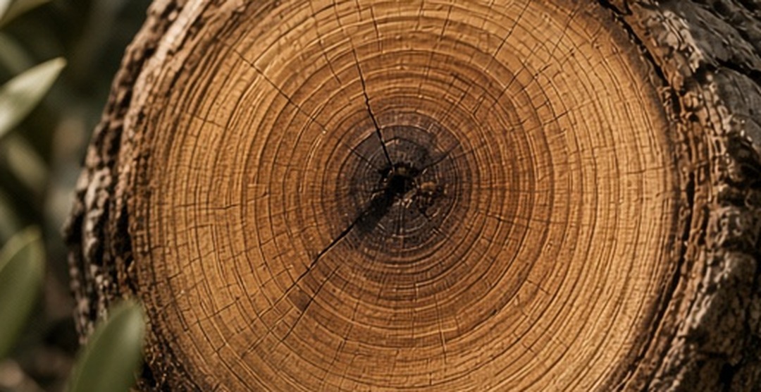A natural wood ring representing a visible version